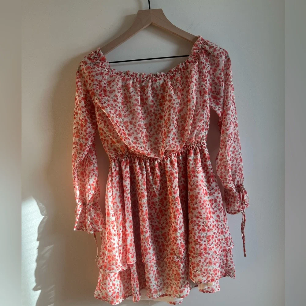 Floral Pink Women's Dress - Picture 4 of 5